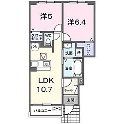 仮称;宮久保4丁目アパートI 2LDKの間取図画像