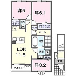 仮称;宮久保4丁目アパートI 3LDKの間取図画像