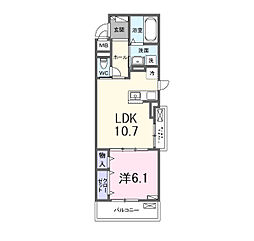 ヒカルサ京都伏見小野 1LDKの間取図画像