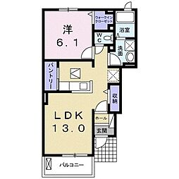 プラシードK2 1LDKの間取図画像