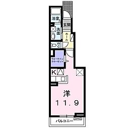 サンライフ中友 1Kの間取図画像