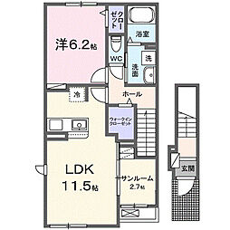 イリーデIII 1LDKの間取図画像