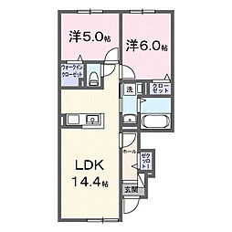 アステリア II 2LDKの間取図画像