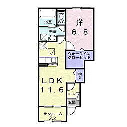 プレイス豊橋 1LDKの間取図画像