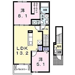 ディアマンテ 2LDKの間取図画像