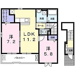 グランド1 2LDKの間取図画像