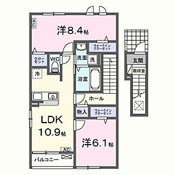 サンライズM II 2LDKの間取図画像