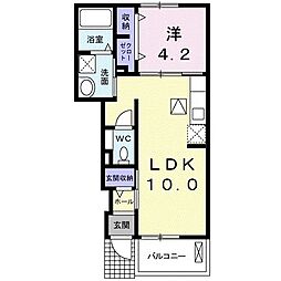 プランドール 1LDKの間取図画像