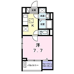 グランデュオ 1Kの間取図画像
