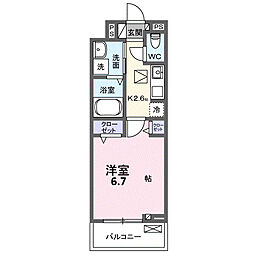 ラ・トゥール湘南II 1Kの間取図画像