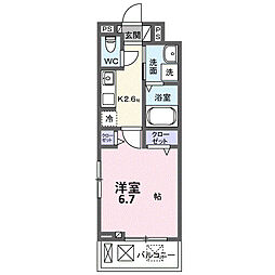 ラ・トゥール湘南II 1Kの間取図画像