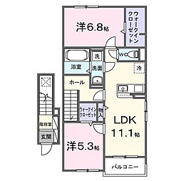 ヴィスタ 2LDKの間取図画像