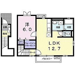 ラルーチェA 1LDKの間取図画像