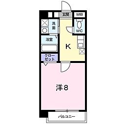 天然館ビル4 1Kの間取図画像