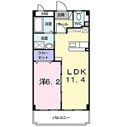 シーウォーカー 1LDKの間取図画像