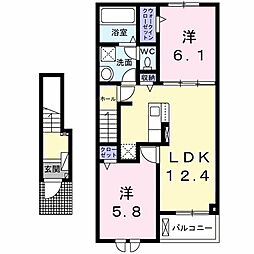 鳥羽町アパート(028838001) 2LDKの間取図画像