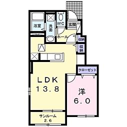 シエルブリーズ 1LDKの間取図画像
