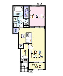 (仮)中島アパート1 1LDKの間取図画像