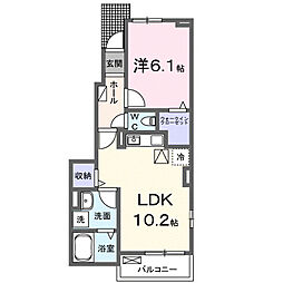 カルム・シャルール 1LDKの間取図画像