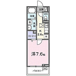 サンプレイス ザ・サード 1Kの間取図画像