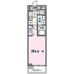 サンプレイス ザ・サード 1Kの間取図画像