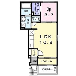 グラース 1LDKの間取図画像