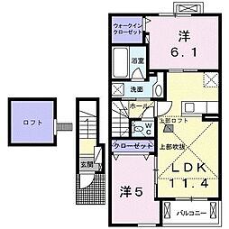 ベルシャンブル 2LDKの間取図画像