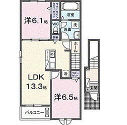セイバリーVI 2LDKの間取図画像