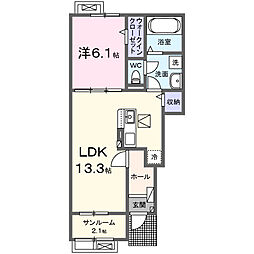 セイバリーIX 1LDKの間取図画像