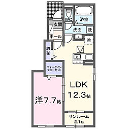 レ・トロワ・ヴァレ 1LDKの間取図画像