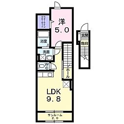 ジュネス 1LDKの間取図画像