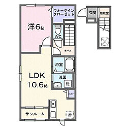 モヨリワン 1LDKの間取図画像