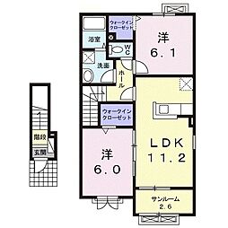 サンライズセブンA 2LDKの間取図画像