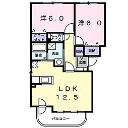 エステート21 2LDKの間取図画像