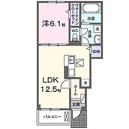 ラ・ベル・メール 1LDKの間取図画像