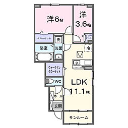 「仮称」ファビオ本田町 2LDKの間取図画像