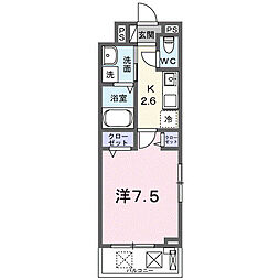 久喜市栗橋北1丁目アパート 1Kの間取図画像