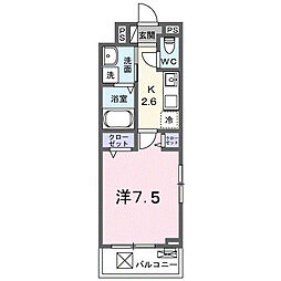 久喜市栗橋北1丁目アパート 1Kの間取図画像