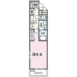 久喜市栗橋北1丁目アパート 1Kの間取図画像