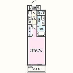 ヒカルサ泉佐野中町ノース 1Kの間取図画像