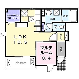 ベルボーラ 1LDKの間取図画像