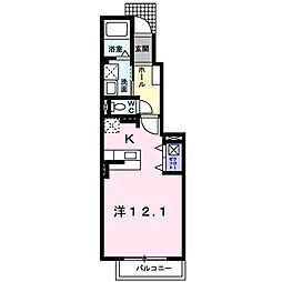 グレースヴィラ4番館 1Kの間取図画像