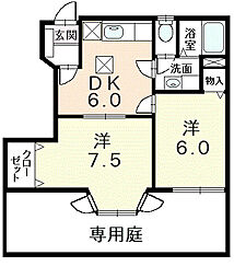 コンフォート2 2DKの間取図画像