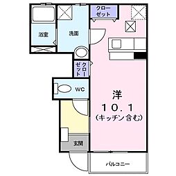 ニューポテトハウス ワンルームの間取図画像