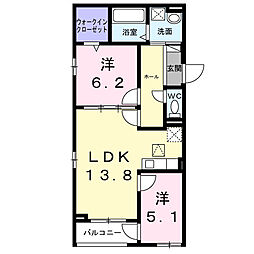 今福2丁目アパート(028520401) 2LDKの間取図画像