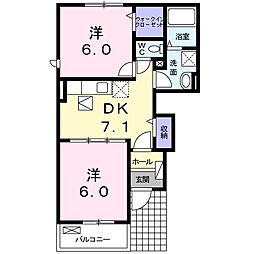サンリット 2DKの間取図画像