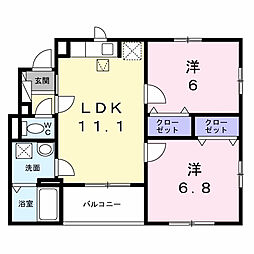 Sun Field 2LDKの間取図画像