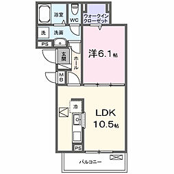 中央4丁目アパート(028740901) 1LDKの間取図画像
