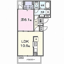 中央4丁目アパート(028740901) 1LDKの間取図画像