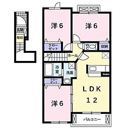 トゥージュールアンサンブル 3LDKの間取図画像